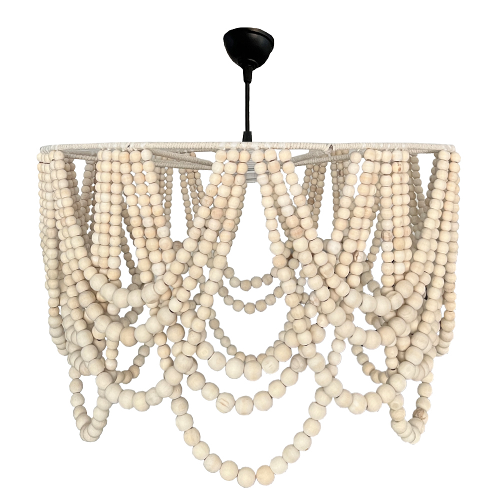 لوستر تزئینی مدل مهره چوبی مراکشی کد 50