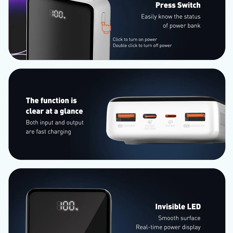 پاور بانک ارو مدل ARP20W ظرفیت 20000 میلی آمپر ساعت