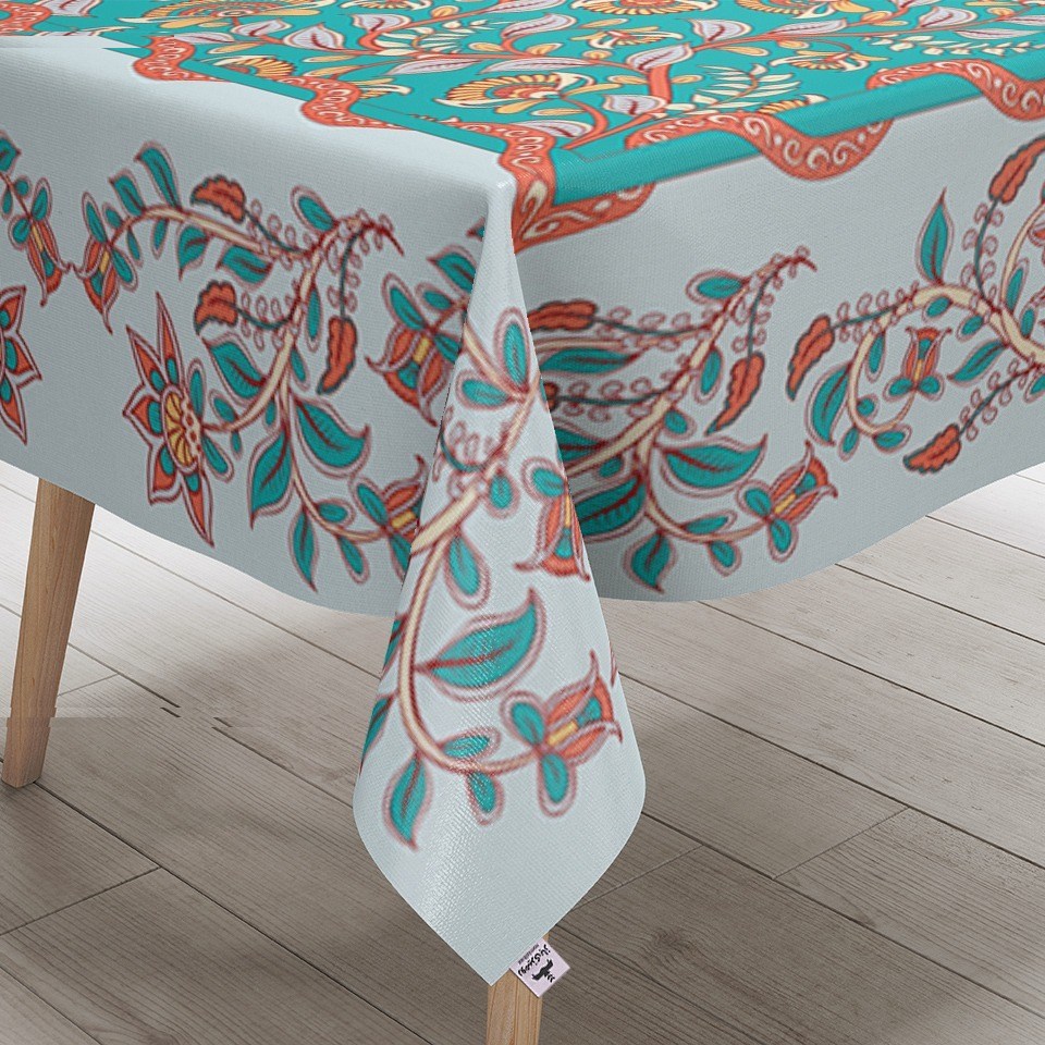 رومیزی رومیزی باز طرح مربع مدل سنتی مدرن کد 11087 سایز 140*140 سانتی متر