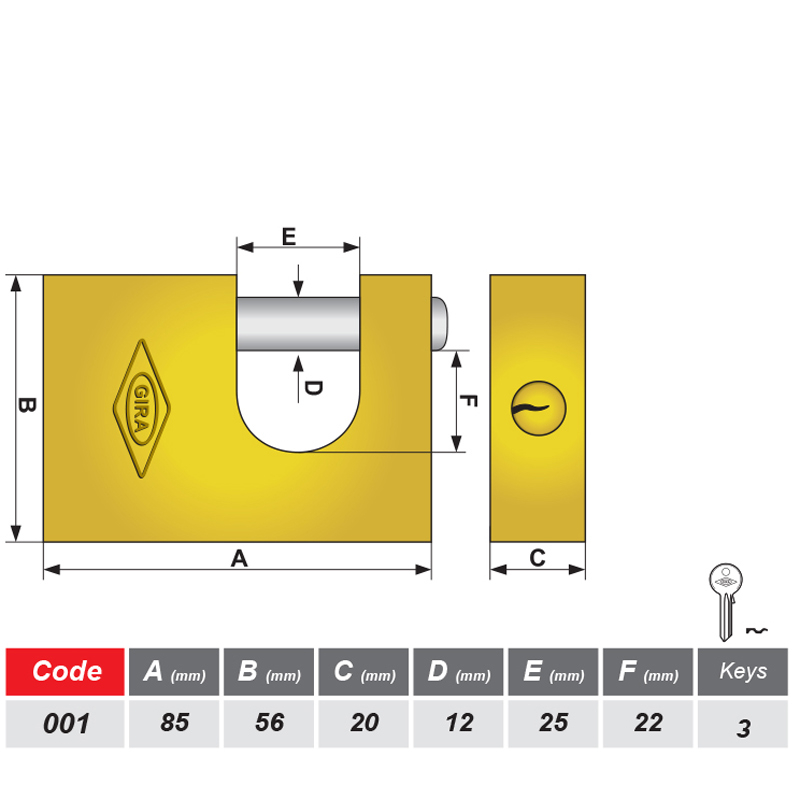 قفل کتابی گیرا مدل 850 کد 001