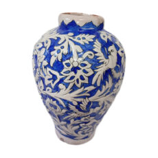 گلدان سفالی نقش برجسته طرح گل و مرغ کد 002