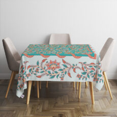 رومیزی رومیزی باز طرح مربع مدل سنتی مدرن کد 11087 سایز 140*140 سانتی متر