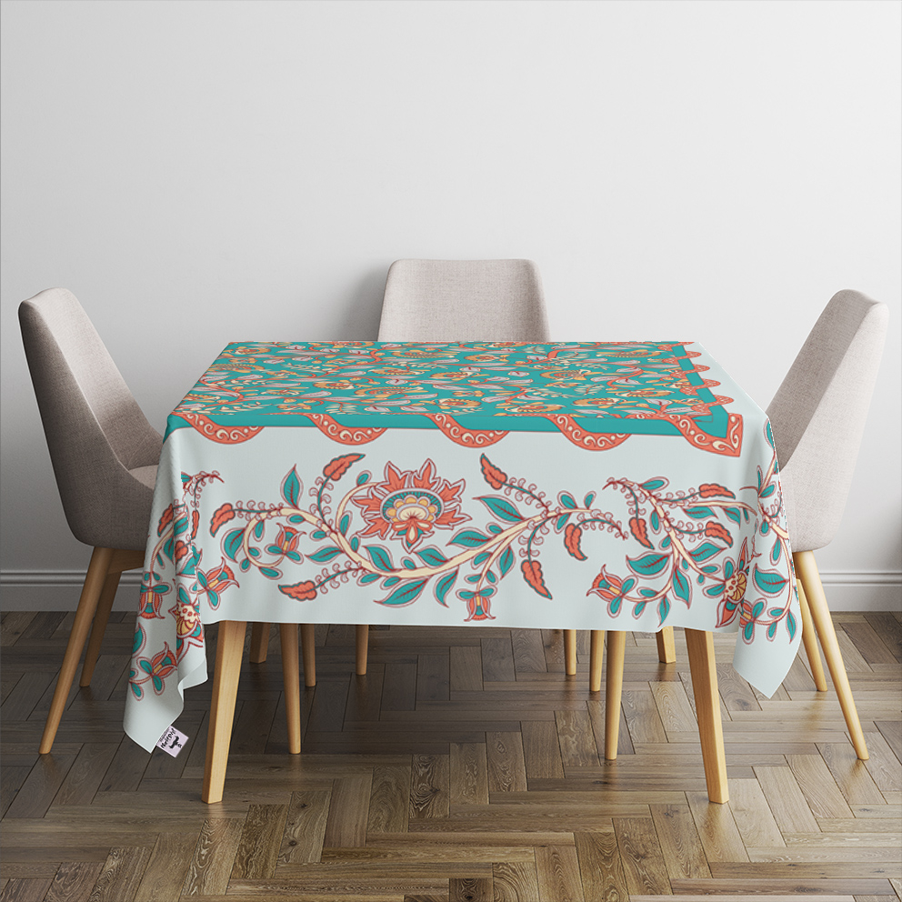 رومیزی رومیزی باز طرح مربع مدل سنتی مدرن کد 11087 سایز 140*140 سانتی متر