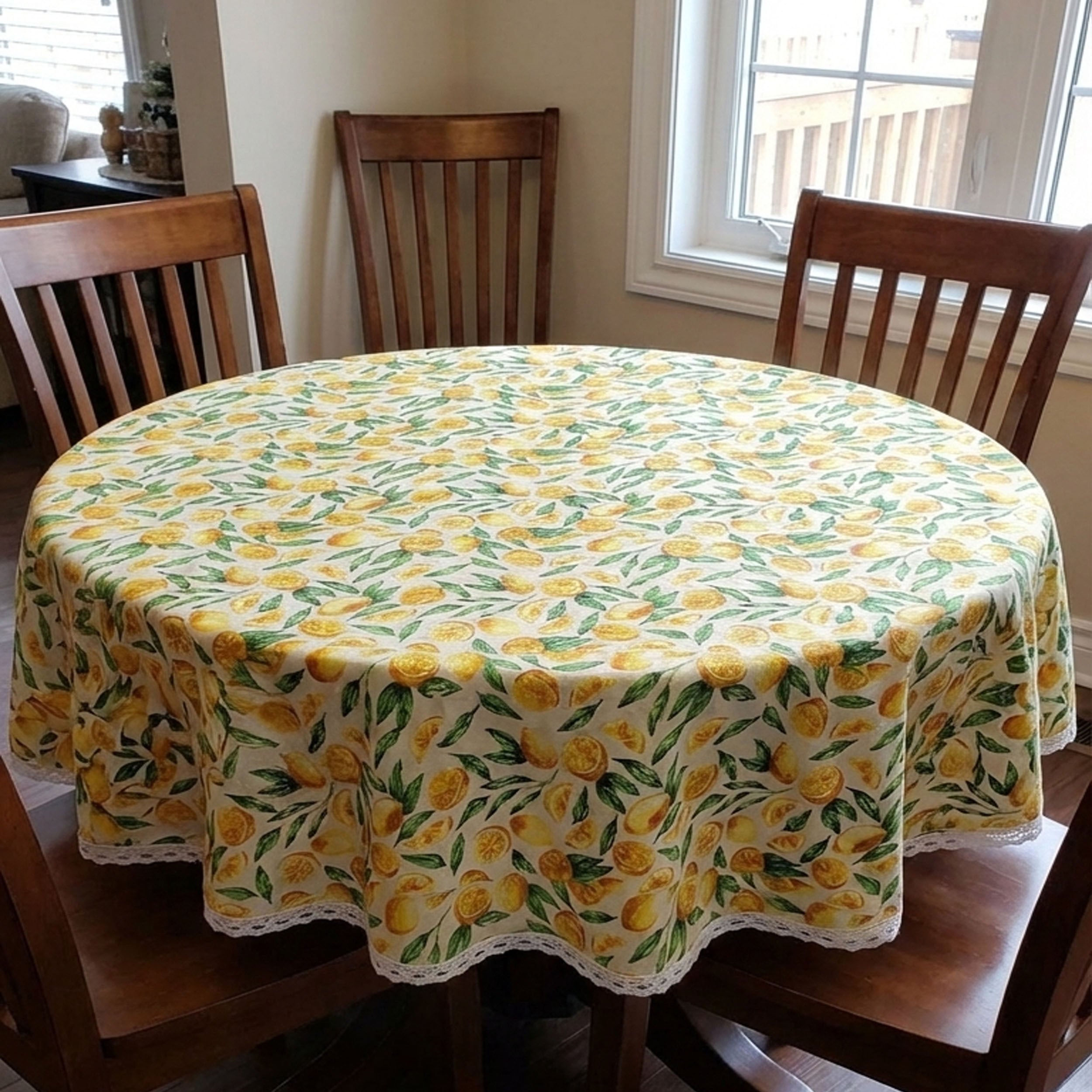 رومیزی پانیذ پود مدل لیمو گرد کد 1-101 سایز 140x140 سانتیمتر