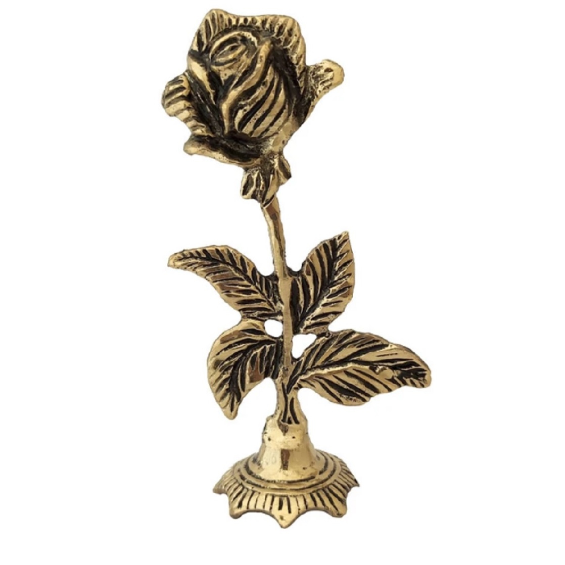مجسمه برنجی گل رز مدل رخشا مجموعه 2 عددی