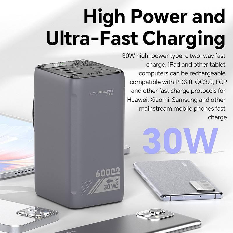 پاوربانک کانفلون مدل A47Q ظرفیت 60000 میلی آمپر ساعت