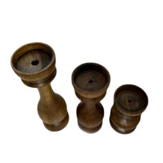 شمعدان چوبی مدل رویا مجموعه ٣ عددی