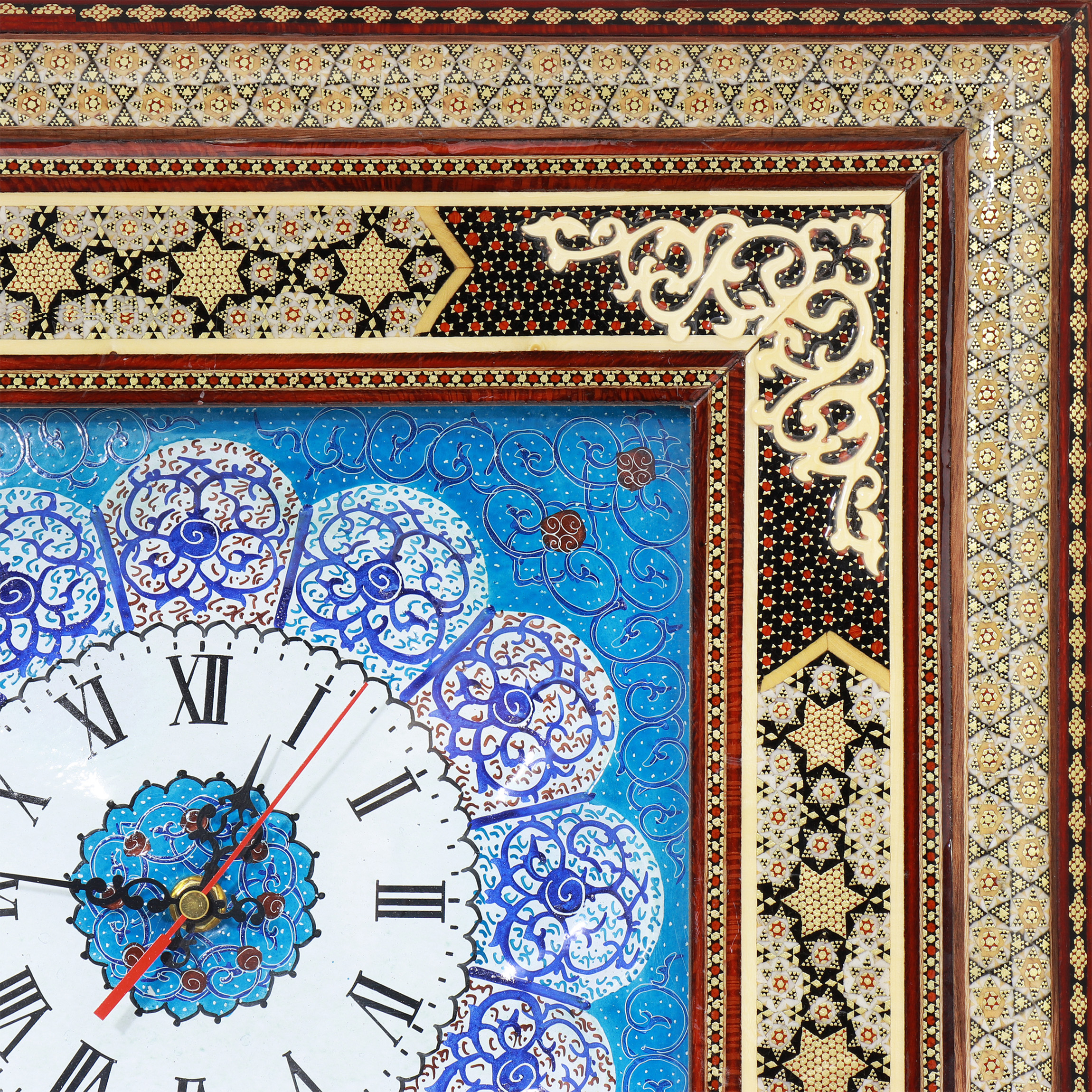 ساعت دیواری خاتم کاری مدل توپی کد 25