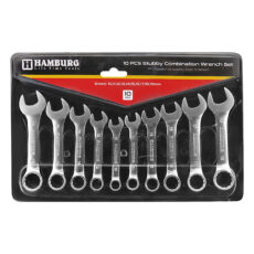 آچار یکسر تخت یکسر رینگی کوتاه هامبورگ مدل HAMBURG -0010 مجموعه 10 عددی