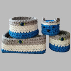 ست سبد قلاب بافی تریکو کد 06 مجموعه 4 عددی