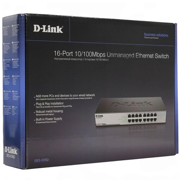 سوییچ 16 پورت غیر مدیریتی و دسکتاپ دی-لینک مدل DES-1016D