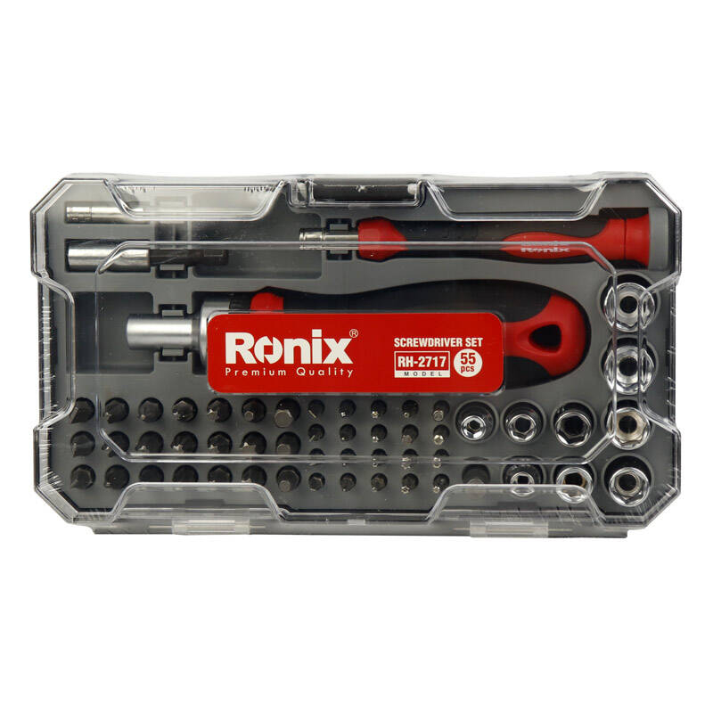 مجموعه 55 عددی سری پیچ گوشتی و سری بکس رونیکس مدل HR-2717