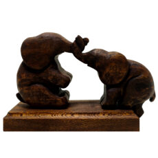 مجسمه چوبی طرح فیل‌های عاشق مدل 4047