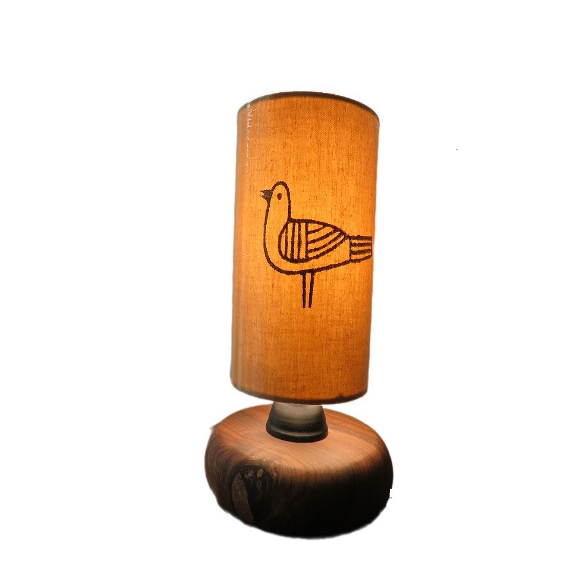 آباژور رومیزی چوبی طرح پرنده