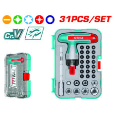 پیچ گوشتی و سری پیچ گوشتی و بکس توتال مدل TACSD-30316 مجموعه 31 عددی