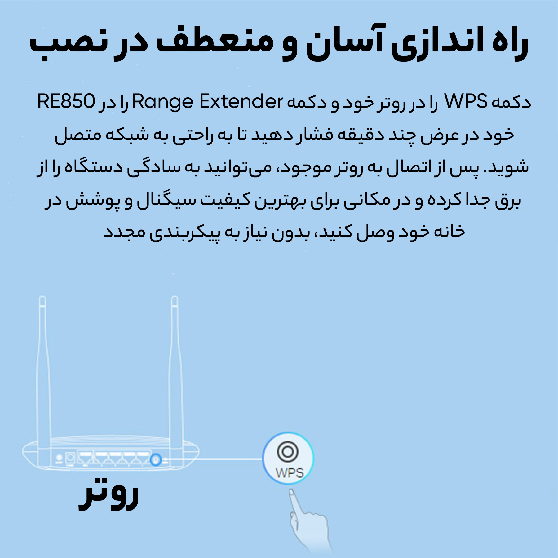 توسعه دهنده شبکه بی‌سیم تی پی-لینک مدل TL-WA850RE V7