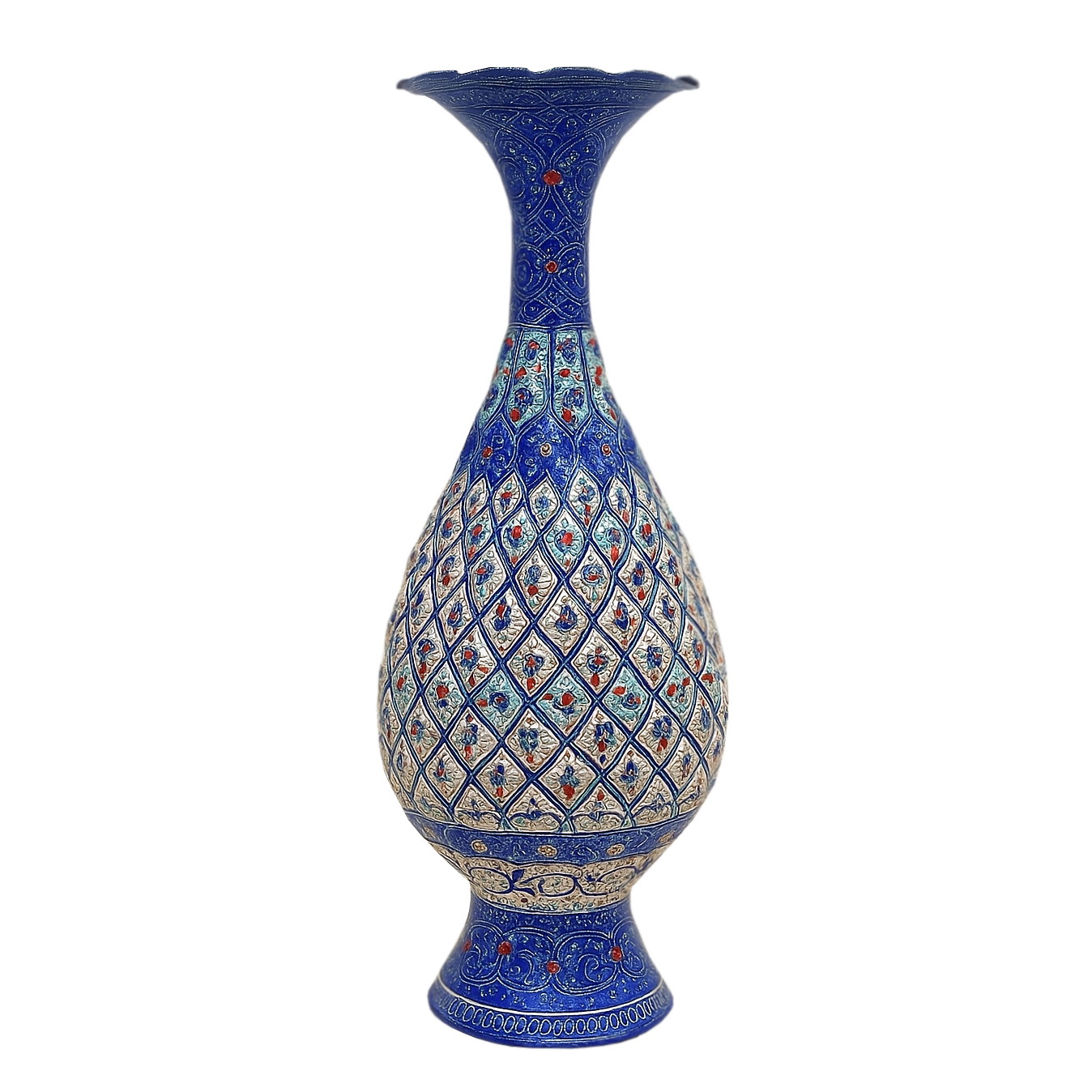 گلدان میناکاری اسماعیلی طرح نقش برجسته کد 841159-6