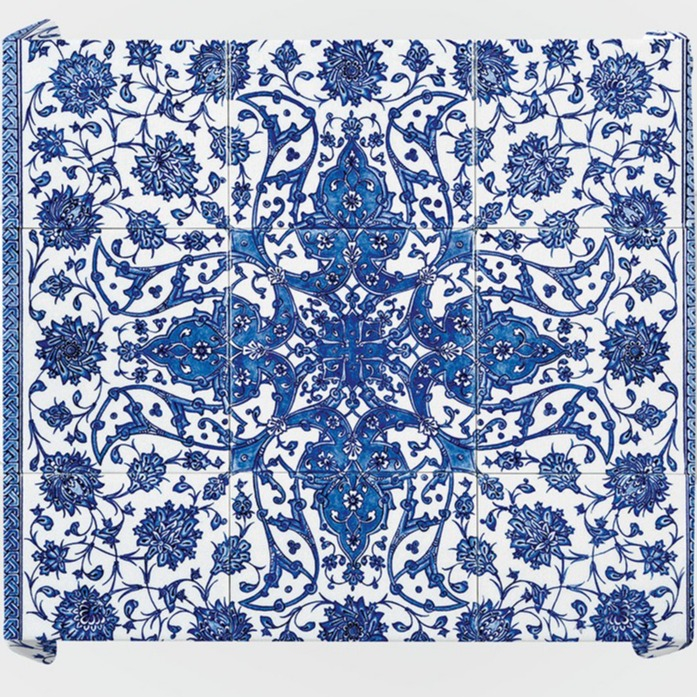 رومیزی مدل مخمل فیروزه me003