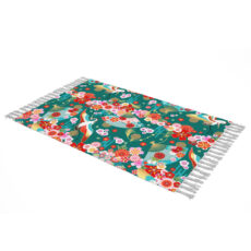 شال مبل طرح درنای خوش شانسی کد F2SH1010 سایز 180×100 سانتی متر