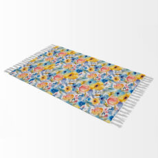 شال مبل بارمان دکور طرح گل های آبرنگی کد 02 سایز 98×180 سانتی متر