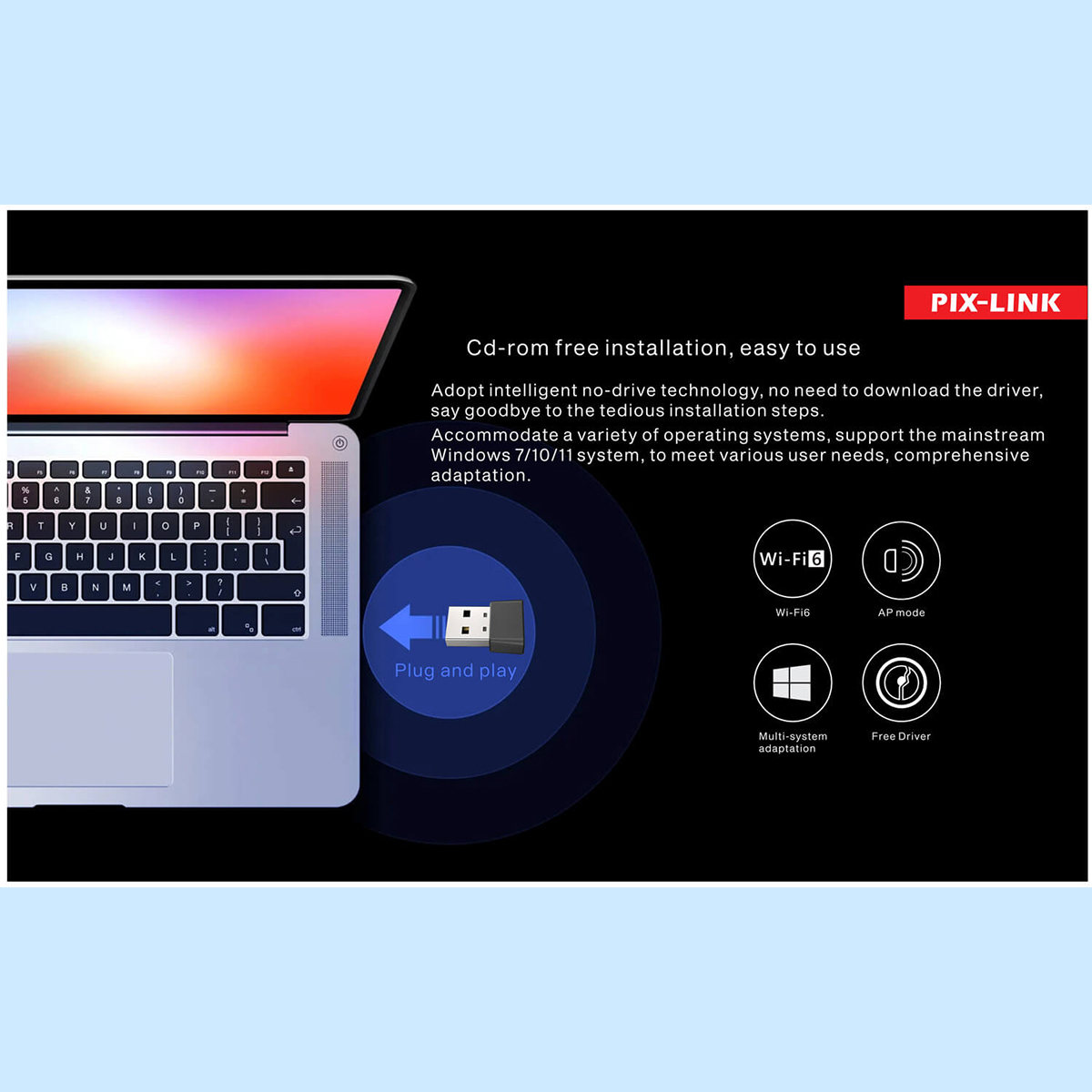 USB کارت شبکه مدل UAX08D WiFi6