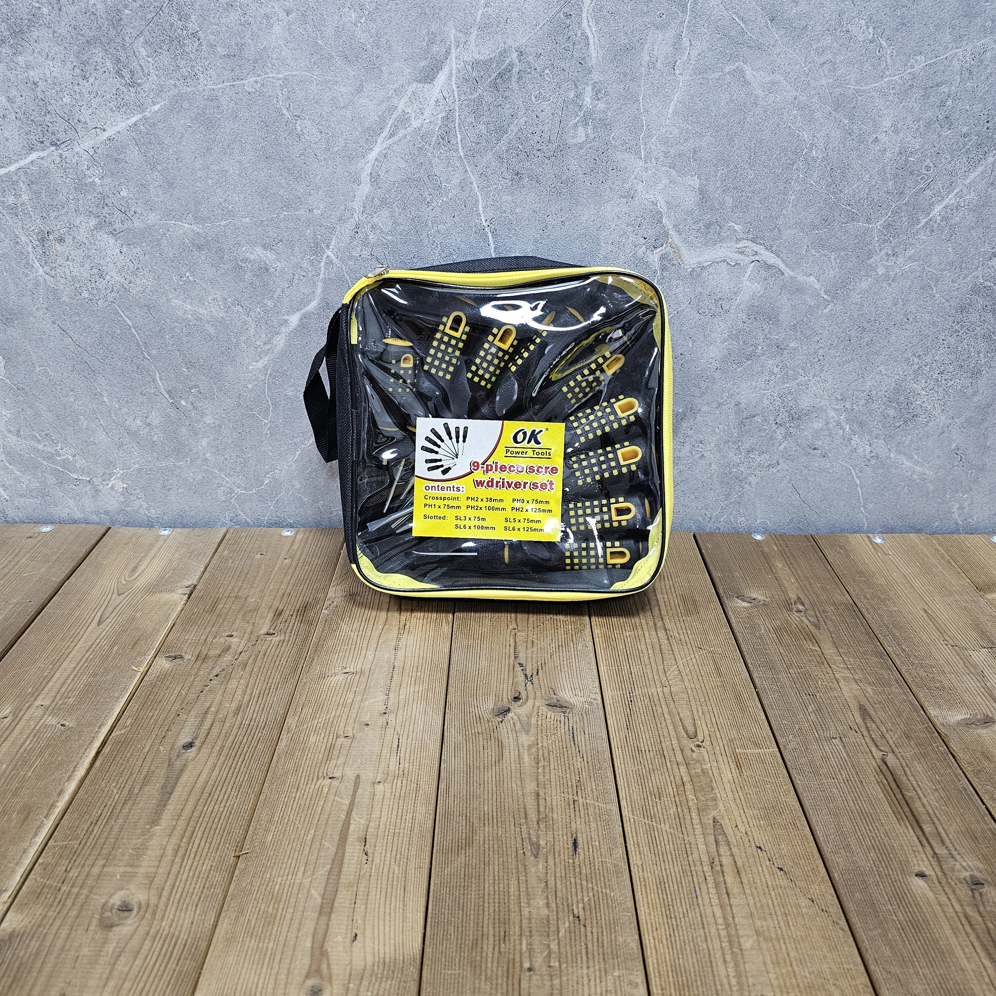 پیچ گوشتی دوسو چهارسو اوکی کد 1245بسته 9 عددی