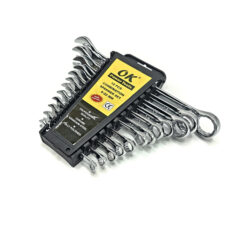 آچار یکسر تخت و یکسر رینگی اوکی مدل POWER_TOOLS کد 12 مجموعه 12 عددی