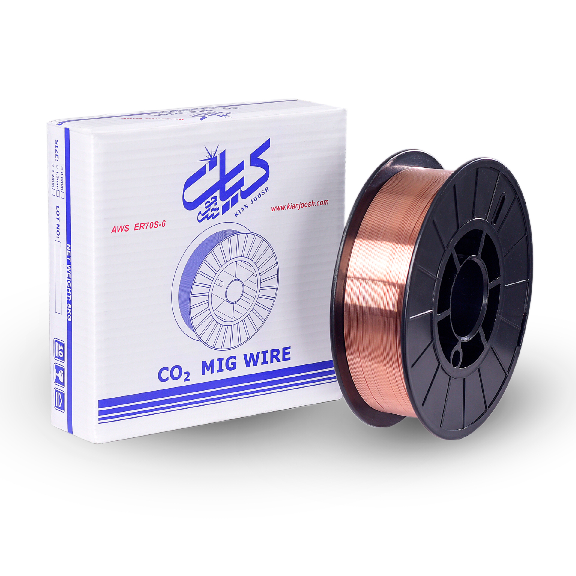 سیم جوش کیان جوش مدل  co2 سایز 0.8 وزن 5 کیلوگرم