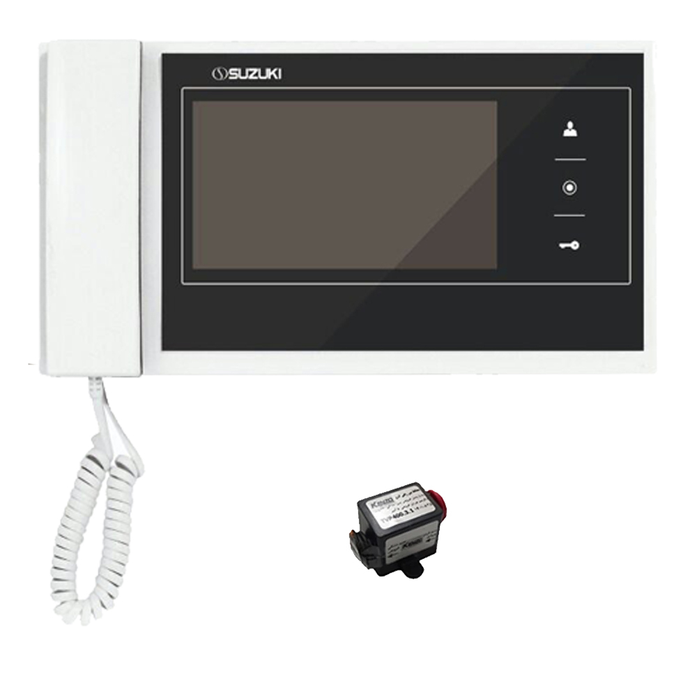 مانیتور دربازکن تصویری سوزوکی مدل 727M به همراه محافظ ولتاژ مانیتور