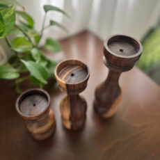 شمعدان چوبی مدل رویا مجموعه ٣ عددی