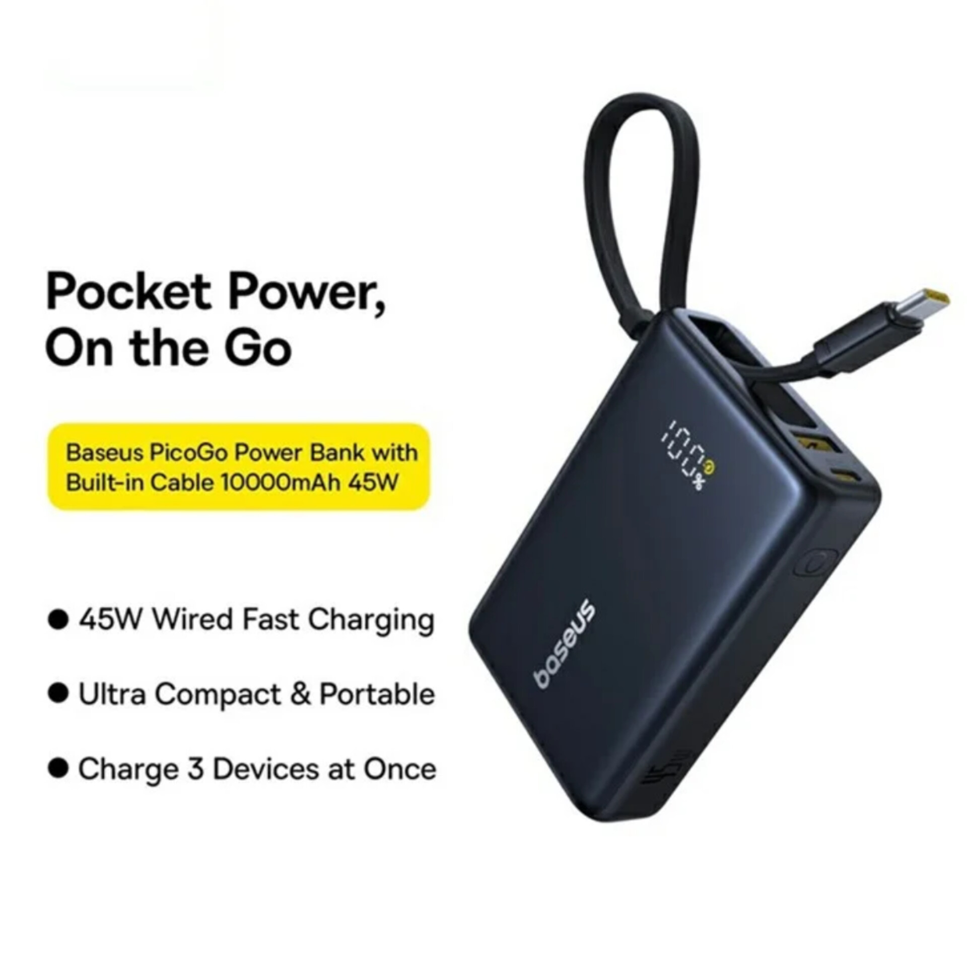 پاوربانک بیسوس مدل PicoGo 45W ظرفیت 10000 میلی آمپر ساعت