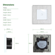 کلید لمسی هوشمند مدل یک پل-وای فای-تویا-فریم آلومینیوم