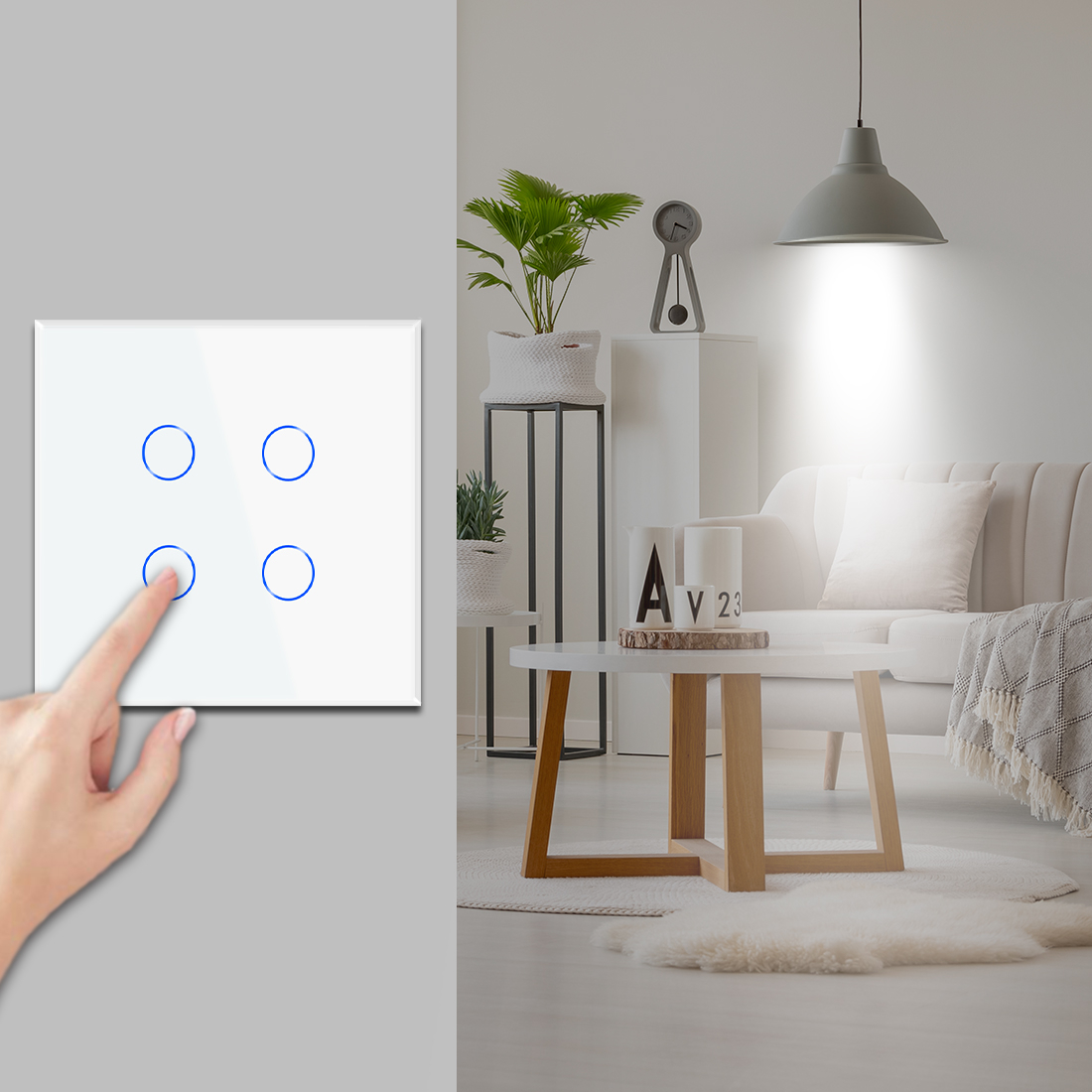 کلید لمسی هوشمند مدل Livolo چهار پل