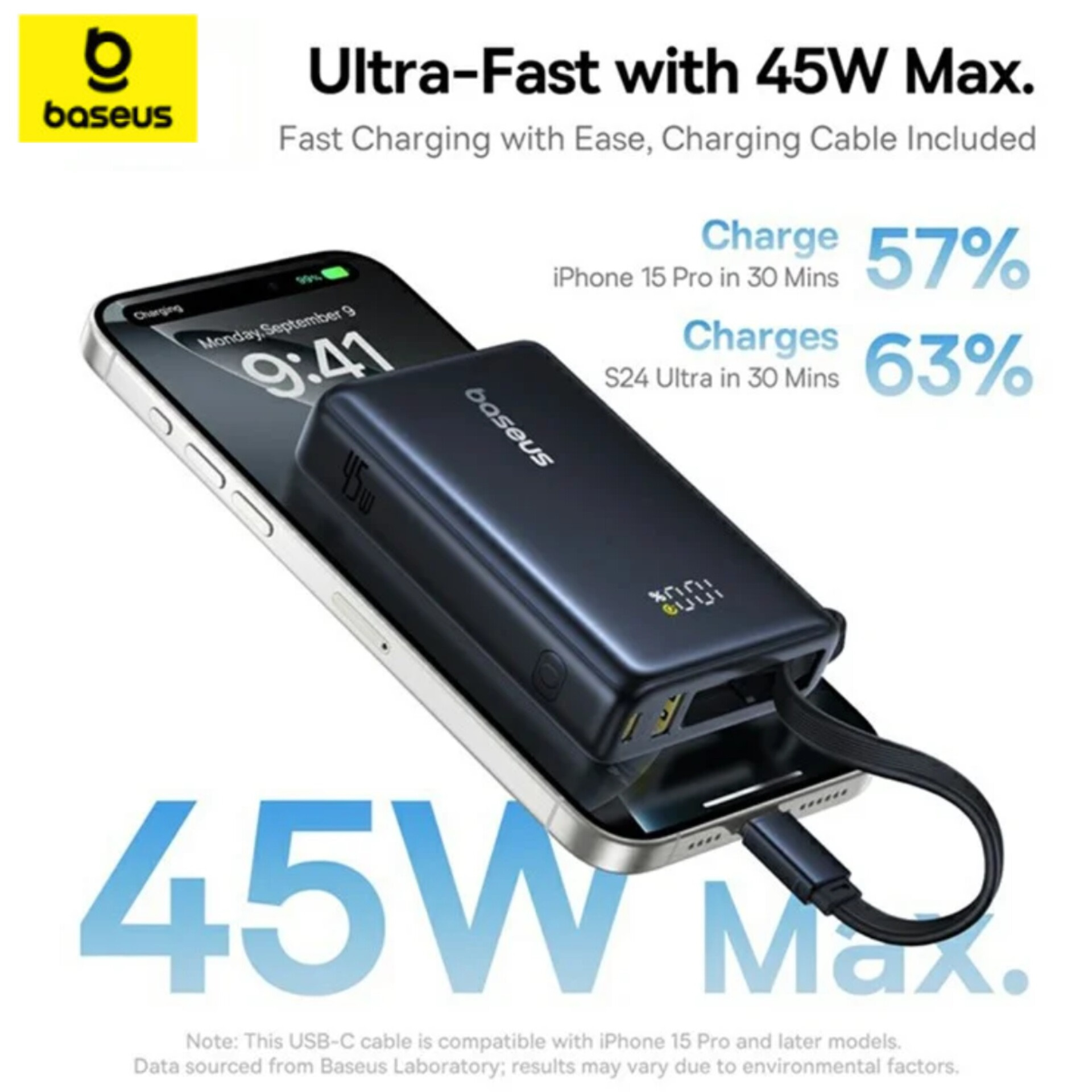 پاوربانک بیسوس مدل PicoGo 45W ظرفیت 10000 میلی آمپر ساعت