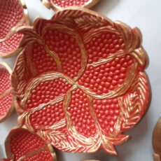 ست 10 تکه هفت سین سفالی مدل انار اکلیلی