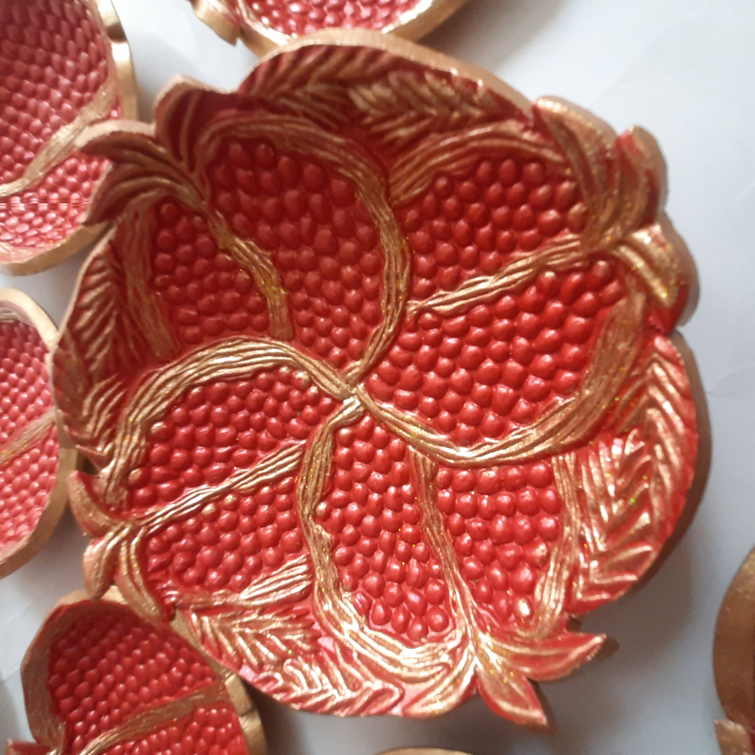 ست 10 تکه هفت سین سفالی مدل انار اکلیلی