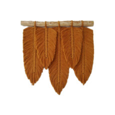 اویز بافتنی مدل برگ مکرومه