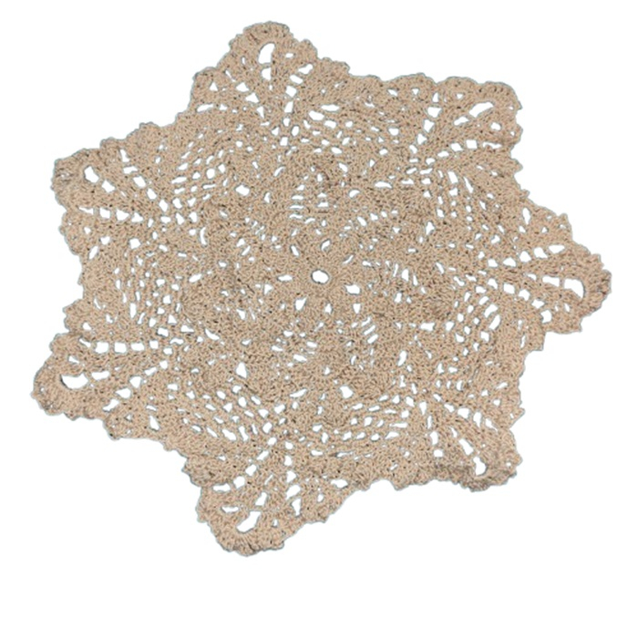 رومیزی قلاب بافی طرح گل 7 گلبرگی a02