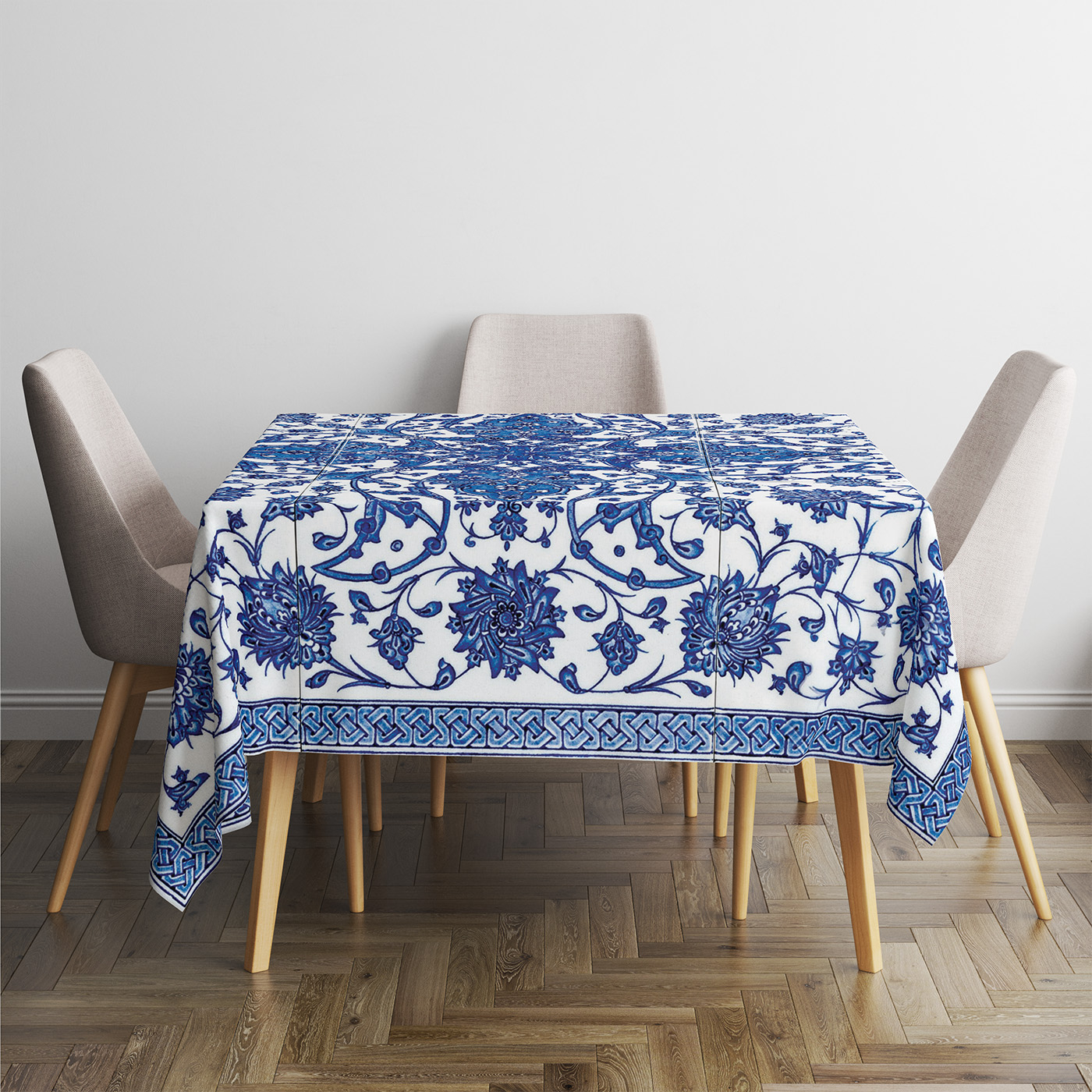 رومیزی مدل مخمل فیروزه me003