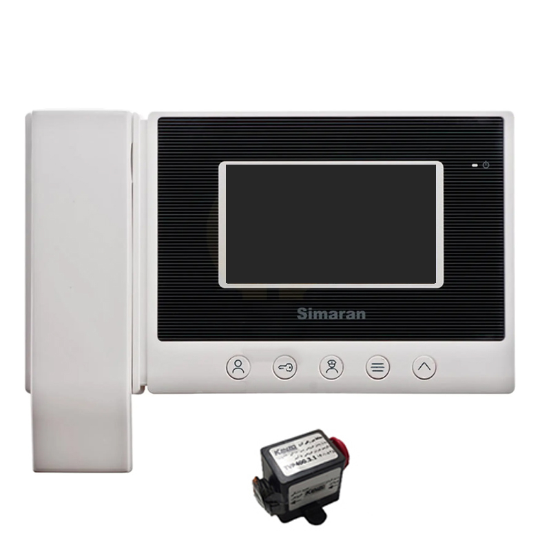 مانیتور دربازکن تصویری سیماران مدل HS43 به همراه محافظ ولتاژ مانیتور