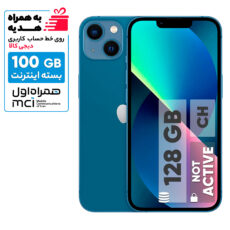 گوشی موبایل اپل مدل iPhone 13 CH دو سیم‌ کارت ظرفیت 128 گیگابایت و رم 4 گیگابایت – نات اکتیو – به همراه بسته اینترنت 100 گیگابایتی یک ماهه همراه اول