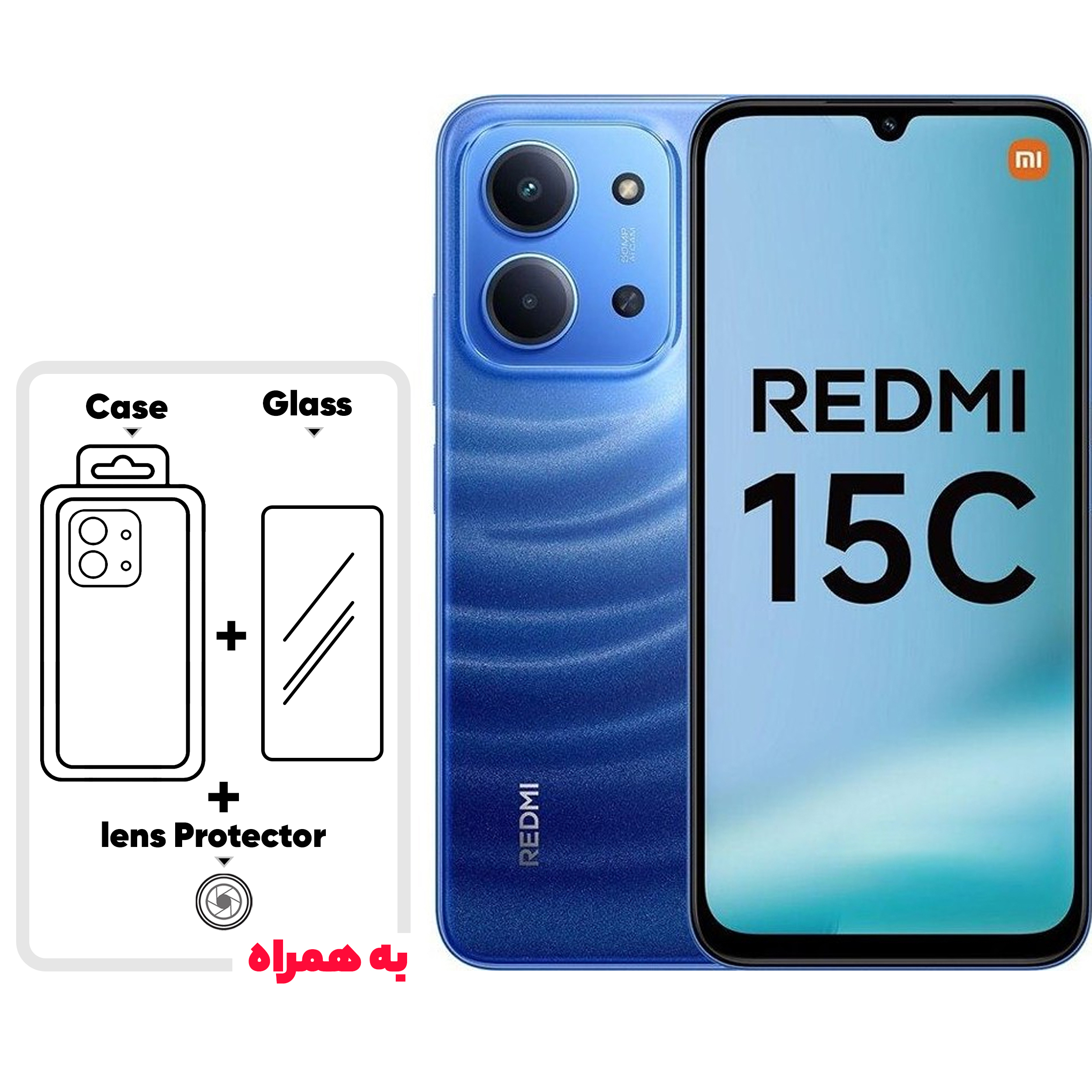 گوشی موبایل شیائومی مدل Redmi 15C 4G دو سیم کارت ظرفیت 256 گیگابایت و رم 8 گیگابایت - به همراه یک عدد قاب، محافظ صفحه نمایش و محافظ لنز دوربین