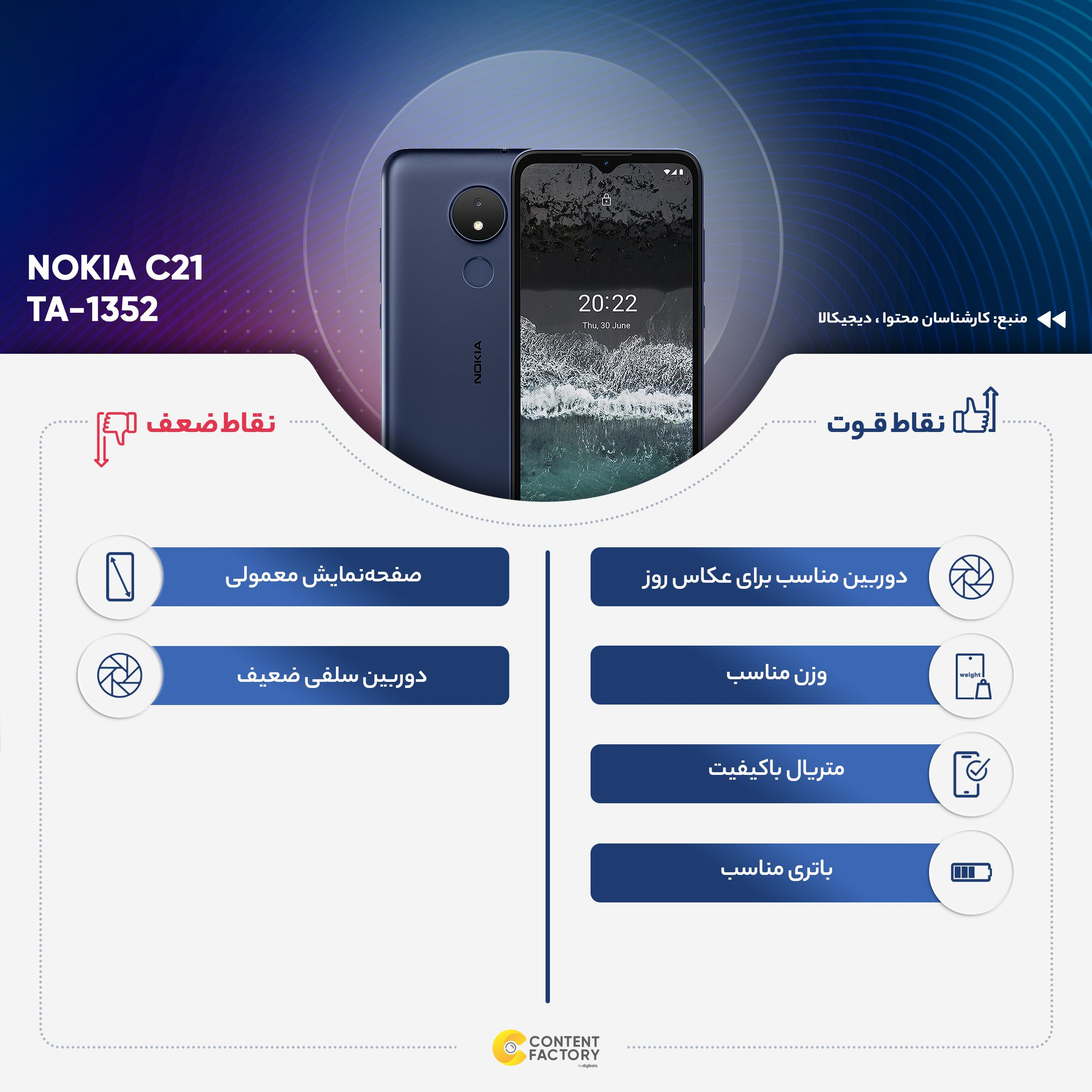 گوشی موبایل نوکیا مدل C21 TA-1352 دو سیم کارت ظرفیت 32 گیگابایت و رم 2 گیگابایت  - مونتاژ ایران تحت لیسانس نوکیا