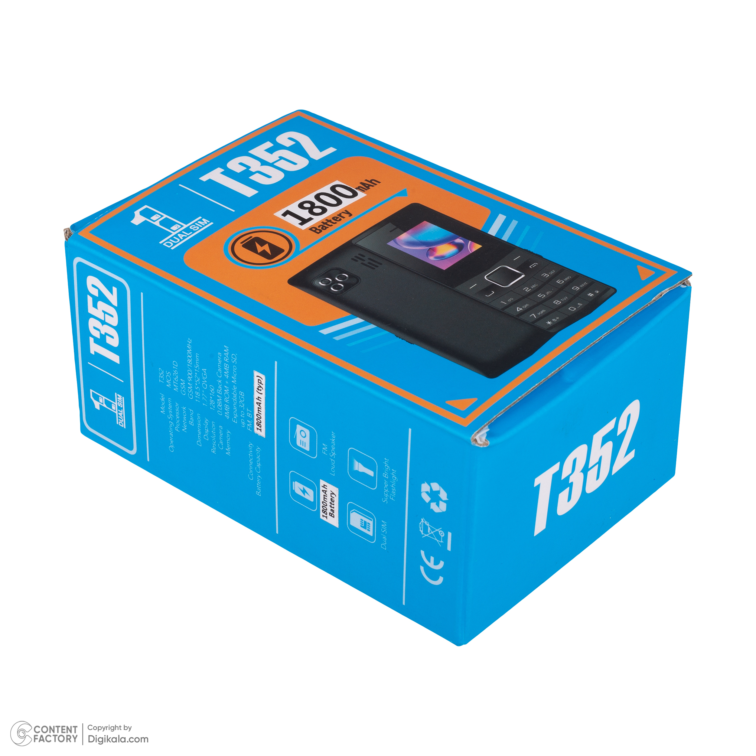 گوشی موبایل جی ال ایکس مدل T352 دو سیم کارت ظرفیت 4 مگابایت و رم 4 مگابایت