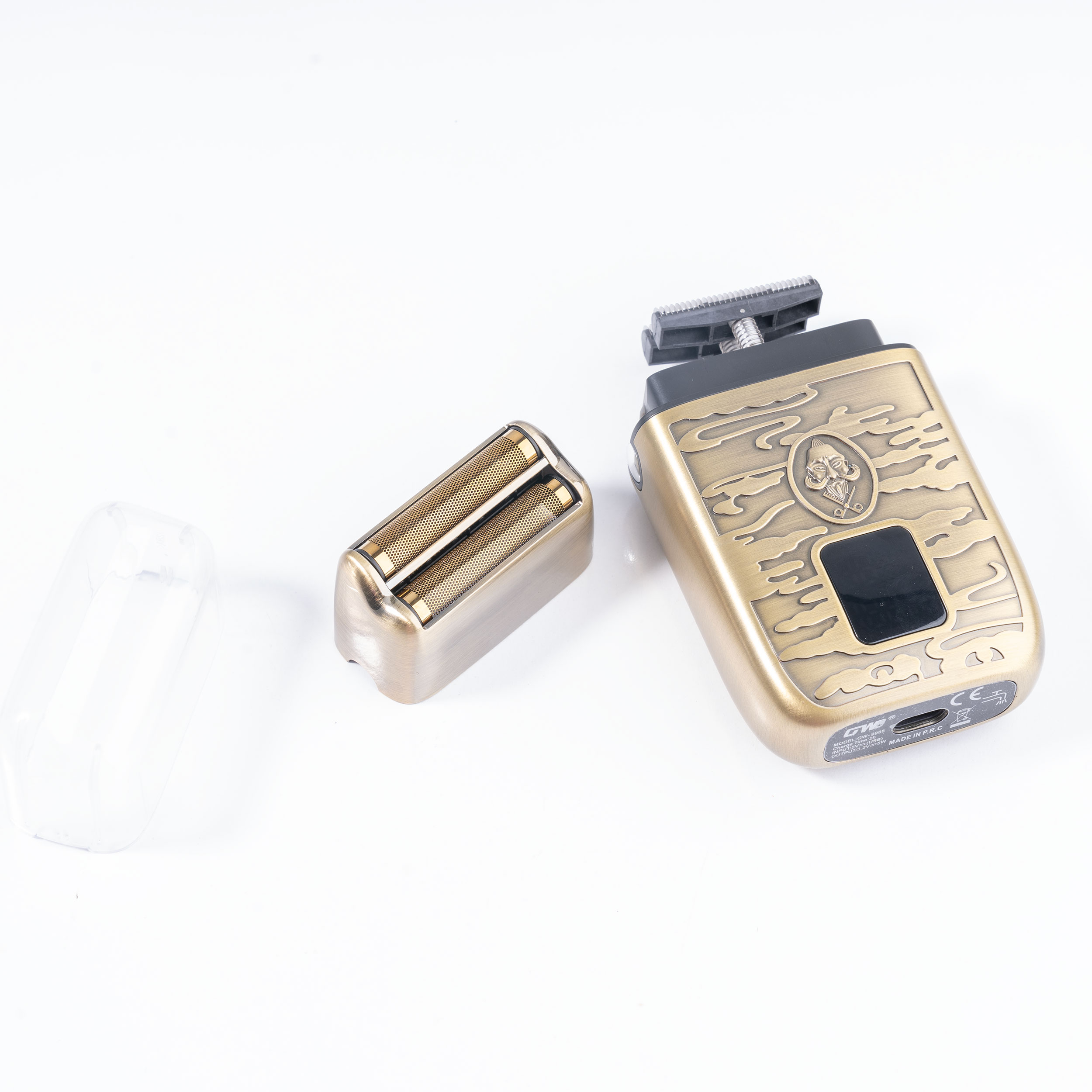 ماشین اصلاح موی صورت جی دبلیو مدل GW-9988، اصلاح به صورت صفر زن، طراحی ارگونومیک، نمایشگر LCD، منبع انرژی با کابل USB، تکنولوژی اصلاح به صورت شیو فویلی
