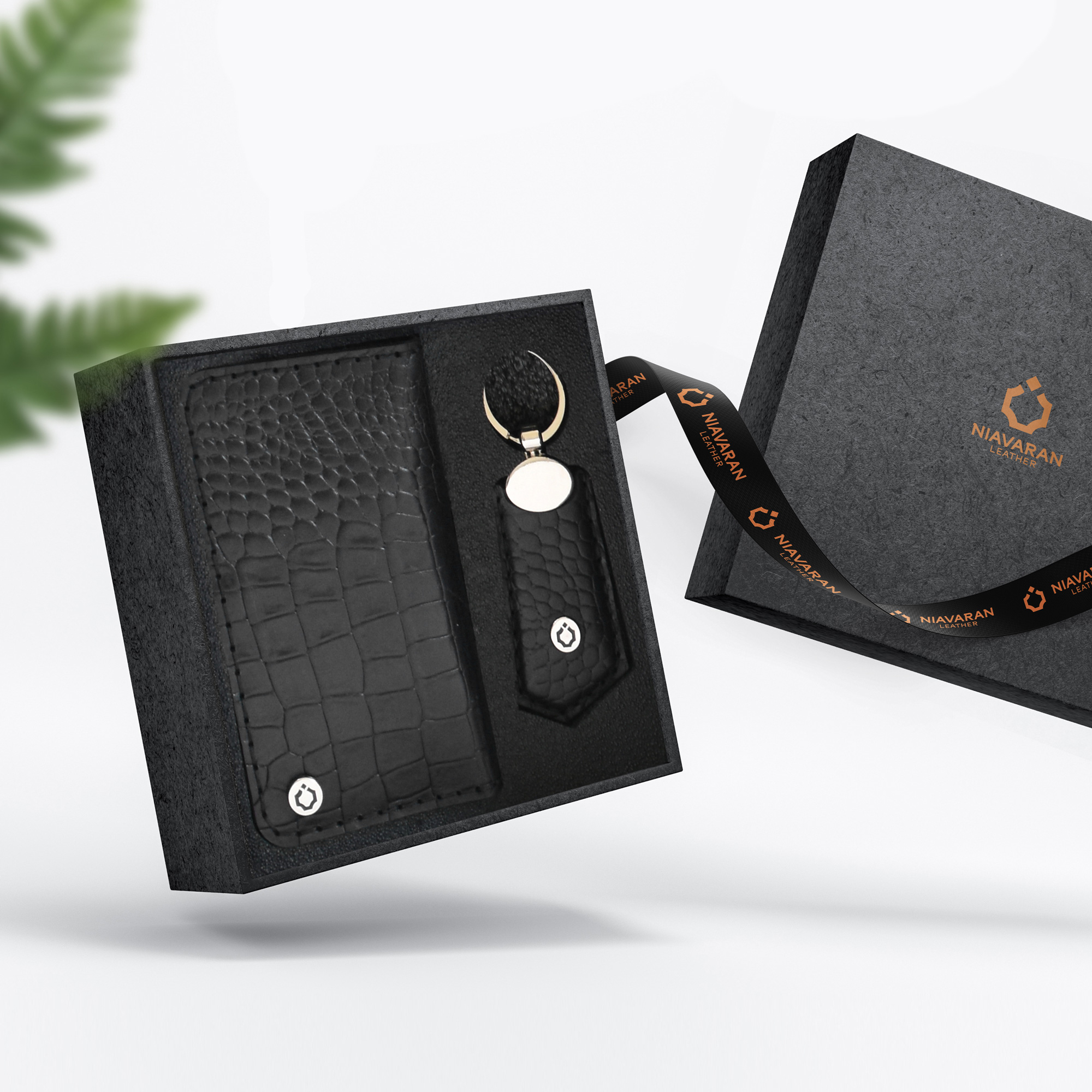 ست هدیه چرم نیاوران مدل دست دوز کد S141 طرح سنگی