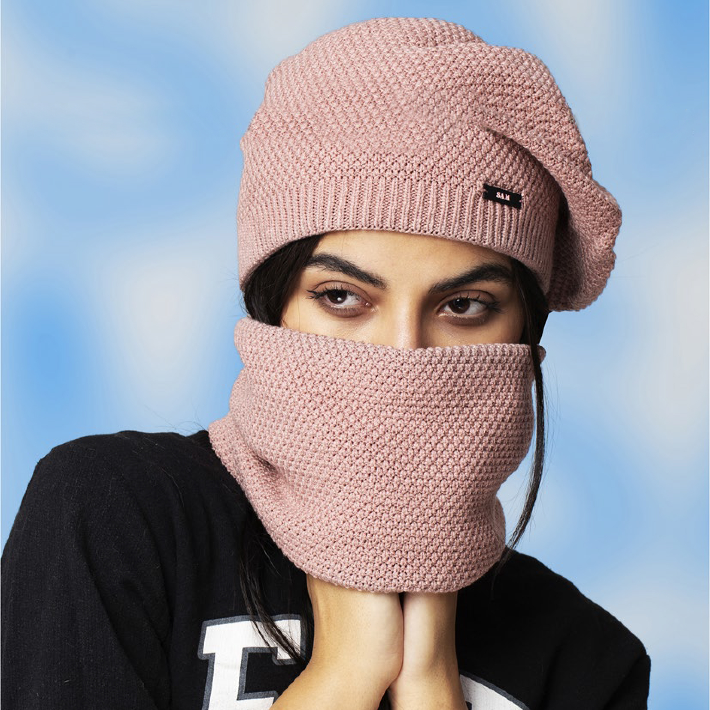 ست کلاه و شال گردن بافتنی سام مدل 427