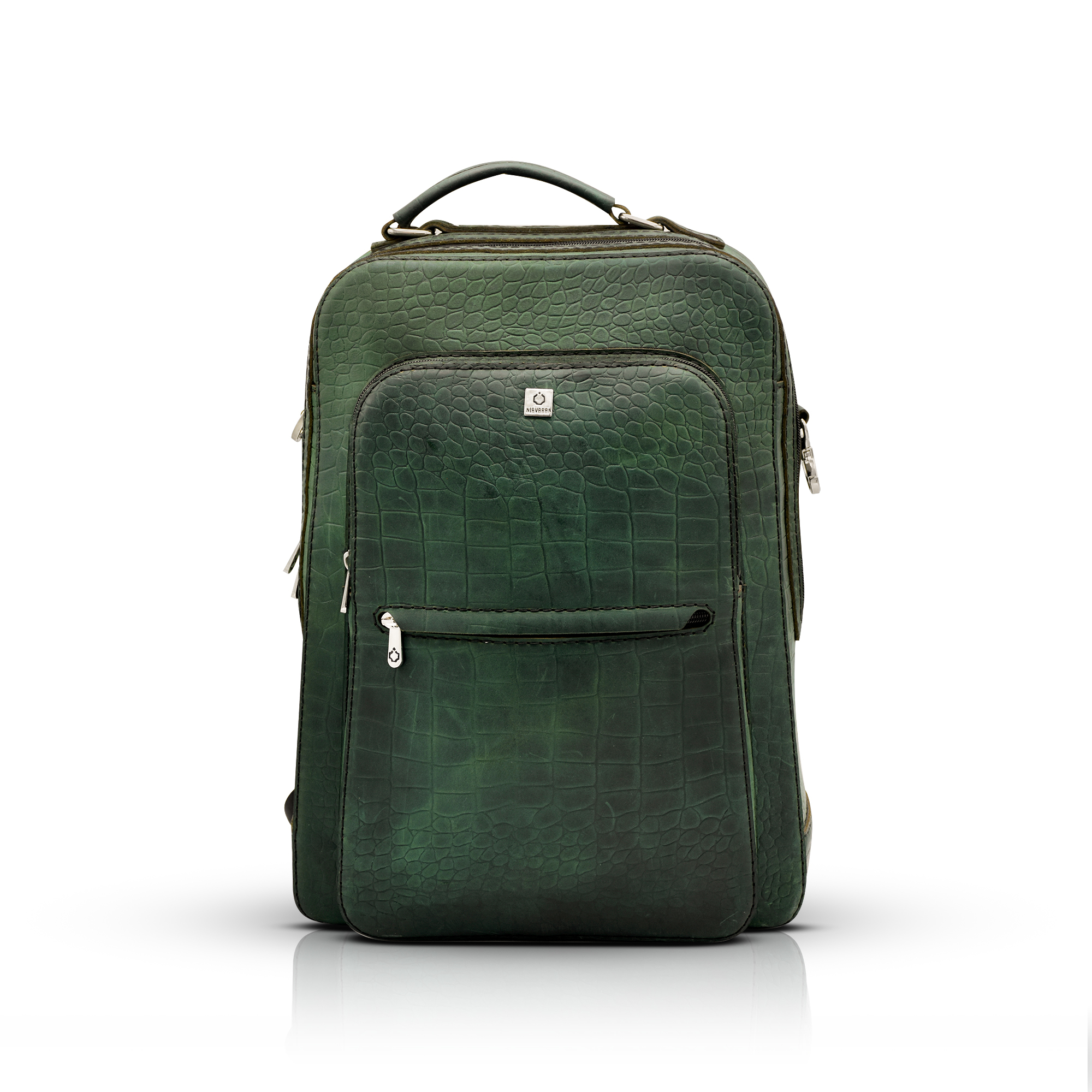 کوله پشتی چرم نیاوران مدل ژینا طرح سنگی