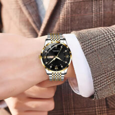 ساعت مچی عقربه‌ای مردانه کوارتز مدل کلاسیک تک موتوره بند استیل دی دیت کد 3