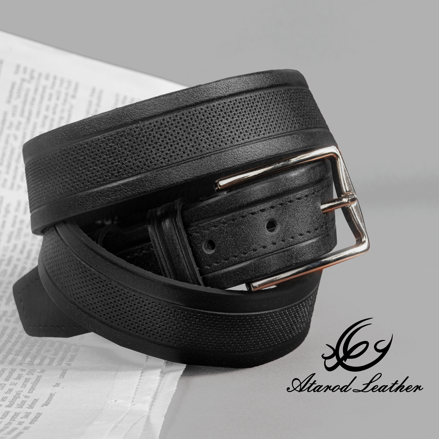 کمربند مردانه چرم عطارد مدل چرم طبیعی گاومیش کد B35